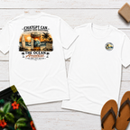 Surf & Sunset T-Shirt — Coastal Vintage Surfboard Graphic