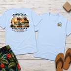 Surf & Sunset T-Shirt — Coastal Vintage Surfboard Graphic