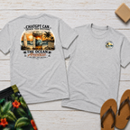 Surf & Sunset T-Shirt — Coastal Vintage Surfboard Graphic