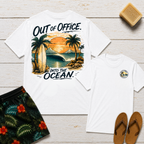 Out of Office. Into the Ocean. Beach Tee